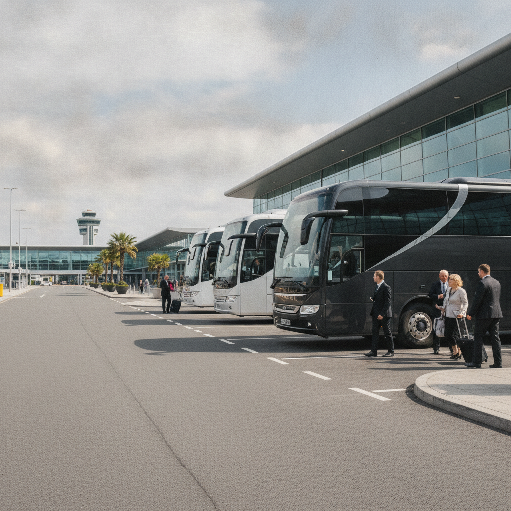 Group Types We Serve | Birmingham — executive coach meeting a group at Birmingham Airport