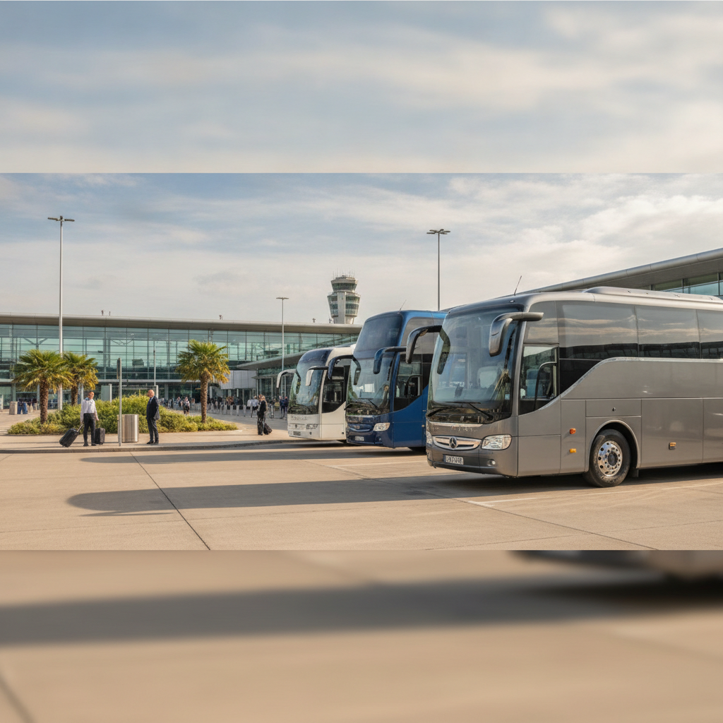 Our coach Fleet for Birmingham Transfers — executive coach meeting a group at Birmingham Airport