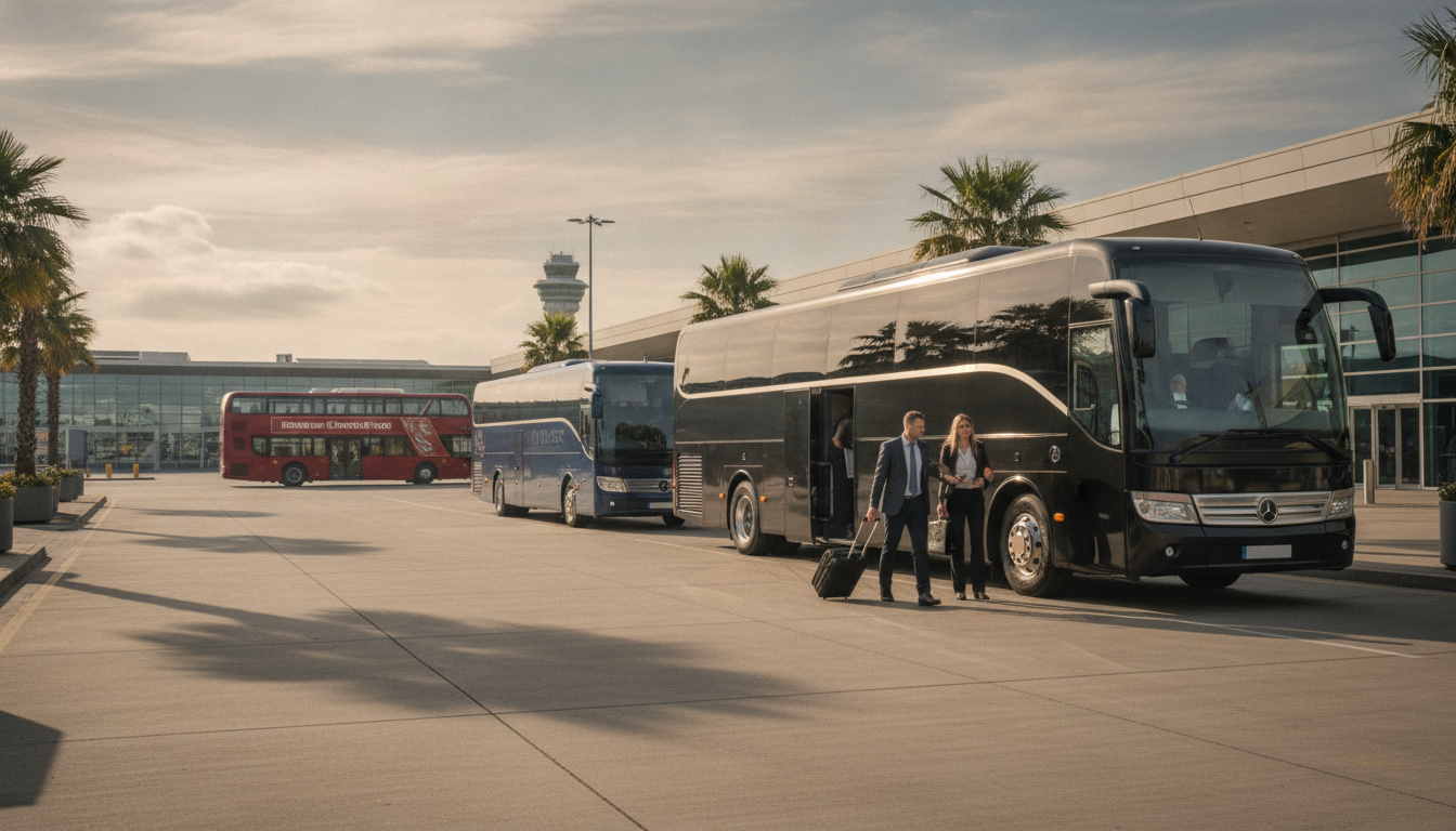 Corporate Event Transport in Birmingham: A Guide for Event Planners — executive coach meeting a group at Birmingham Airport
