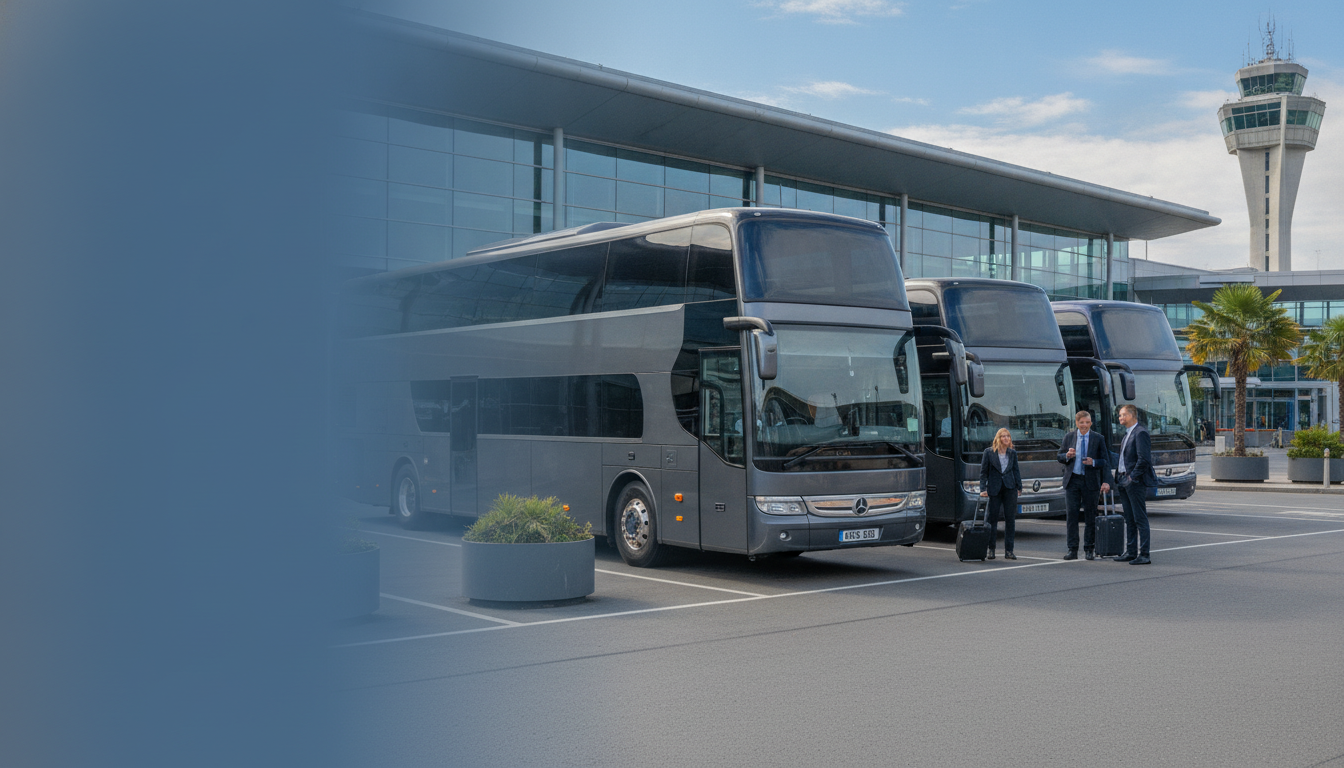 Executive Coach Hire: Enhancing Your Birmingham Business Trip — executive coach meeting a group at Birmingham Airport